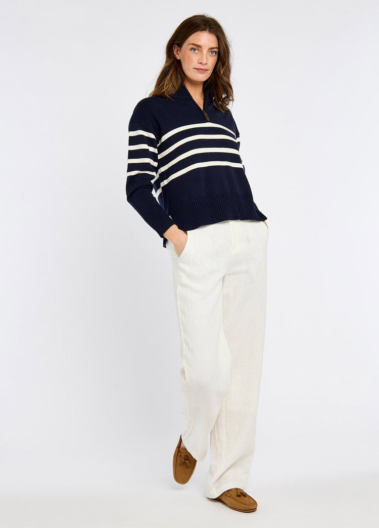 Fonthill Women’s zip neck sweater- navy
