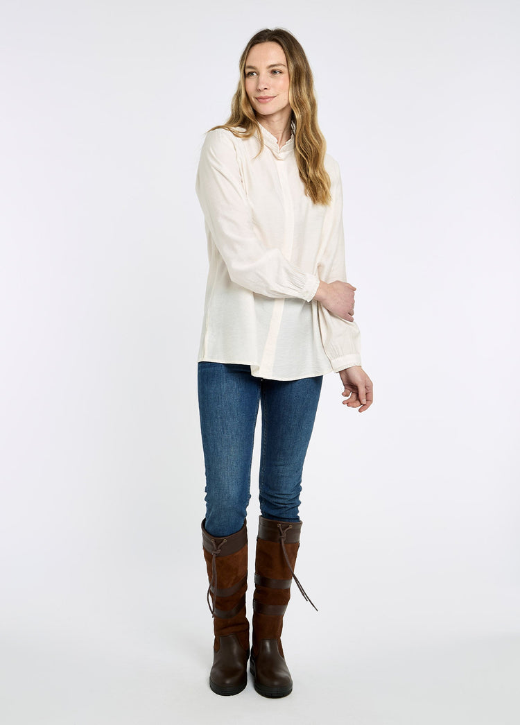 Iris Women's ruffle trim blouse - Ivory