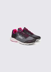 Palermo Ladies' Lightweight Sporty Sneaker - Steel/Cerise