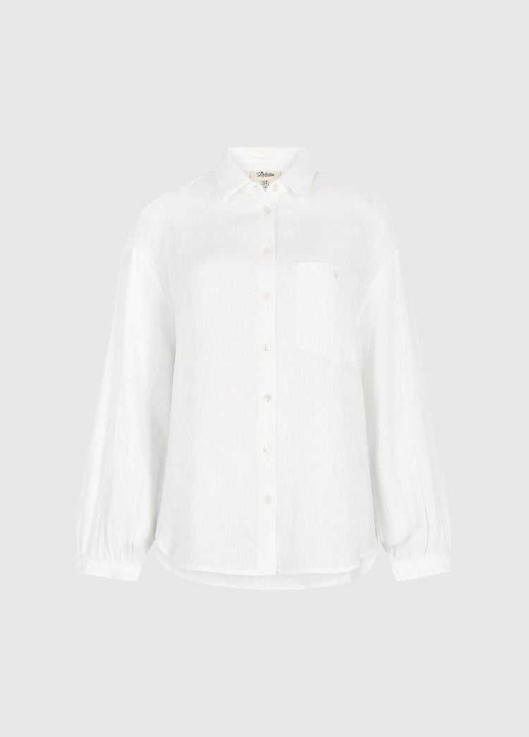 Silvergrass Ladies' relaxed linen shirt - white